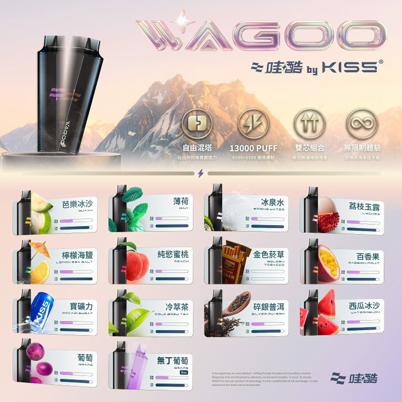 KIS5哇酷6500口拋棄式 | 自由混搭雙口味 | 雙芯組合:圖片 2